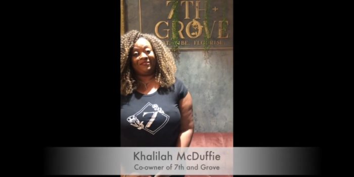 Screenshot of Take 5 with Khalila McDuffie, owner of Seventh and Grove